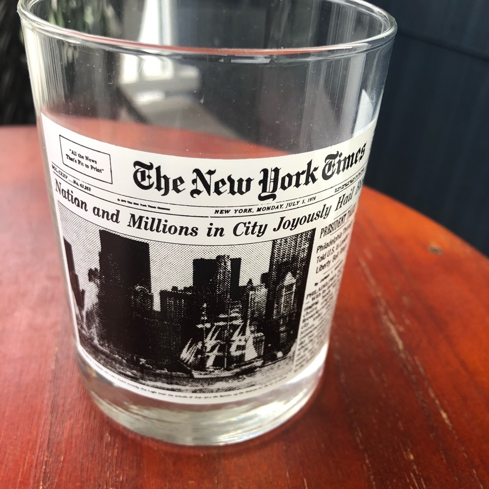 Vintage Wendy’s NY Times Rock Glass -Bicentennial